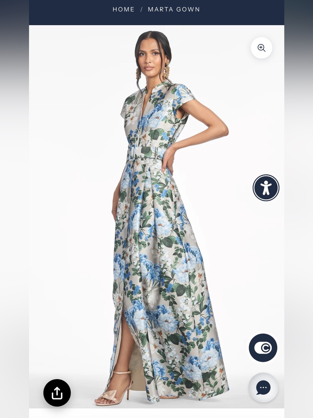 Sachin & Babi Marta Gown Dune & Dusk Floral Size 8- Worn Once, Not altered - Picture 5 of 6